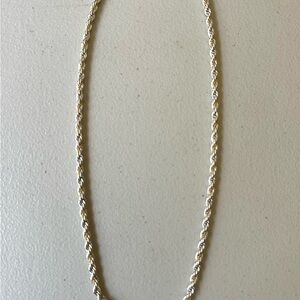 Tiffany & Co. Twisted Rope Bracelet Sterling Silver 925 18K Gold 750 24 inch